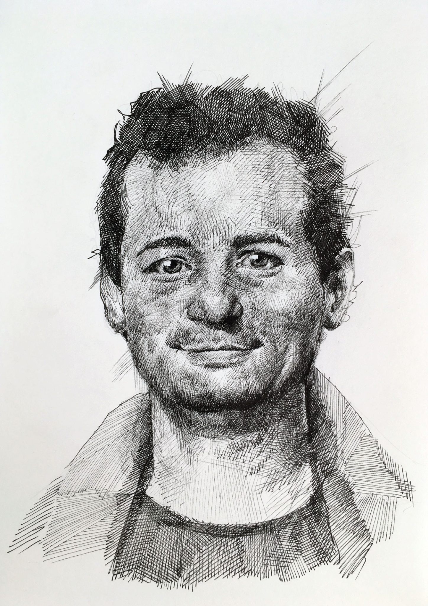 Celebrity Ink Portrait Drawing for Sale – Bill Murray by Moschetta