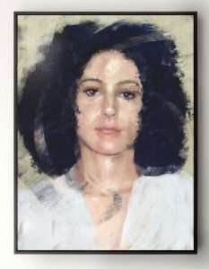 contemporary expressive female portrait painting – Portrait 433 by Dario Moschetta
