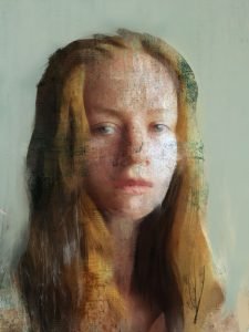soft focus female portrait painting – Portrait 449 by Dario Moschetta