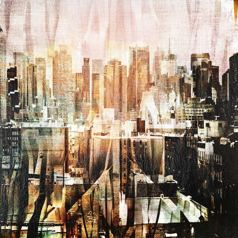 New York cityscape painting by Dario Moschetta