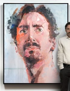 large acrylic portrait painting – Selfportrait 2014 by Dario Moschetta