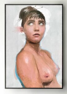 sensual female portrait painting by Dario Moschetta