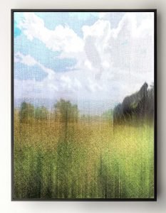 contemporary landscape painting with fields and cloudy sky – Life is a Dream 2 by Dario Moschetta