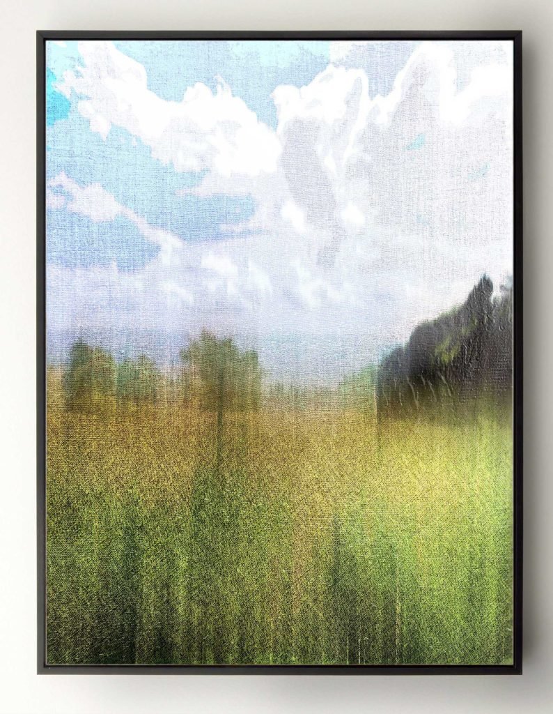 contemporary landscape painting with fields and cloudy sky – Life is a Dream 2 by Dario Moschetta