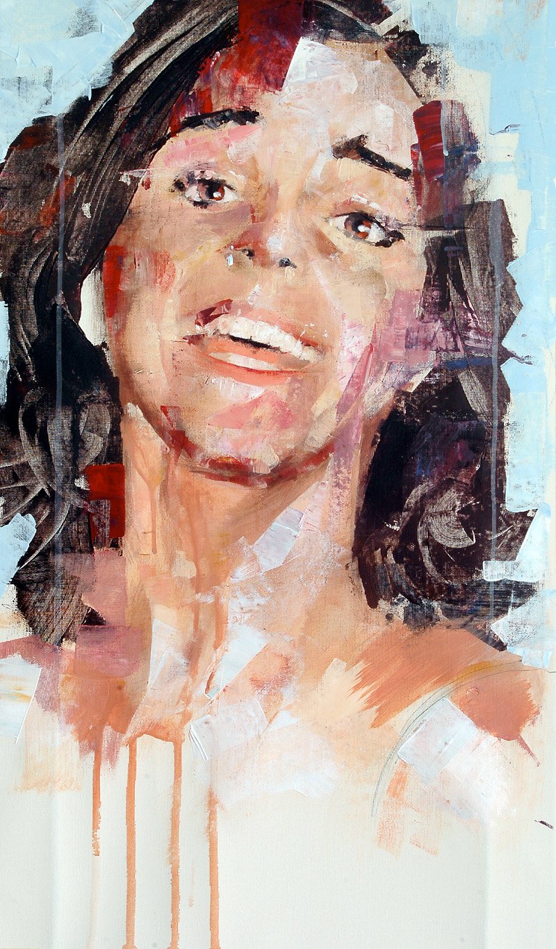 Contemporary nude in acrylic on canvas by Dario Moschetta – poetic expression“ expresiÃ³n emocional