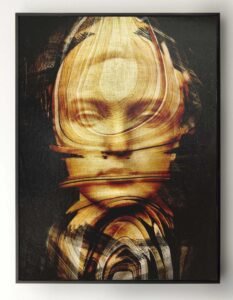 Contemporary mixed media bust painting on canvas – reinterpretation of a classical marble sculpture