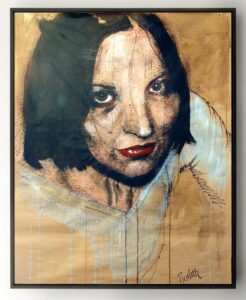 Original portrait painting for sale – figurative acrylic artwork on canvas, 70x87 cm