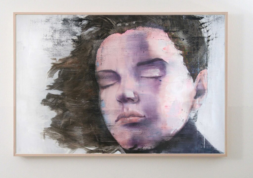 Large female portrait painting – Hyperbolic Shades 101 by Dario Moschetta