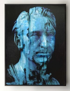 Painting of a head with Renaissance inspiration and modern