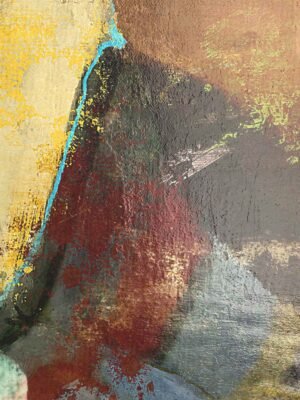 Close-up of In the Mood for Love portrait painting – neck and clothing detail
