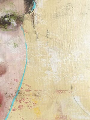 Close-up of In the Mood for Love portrait painting – background texture