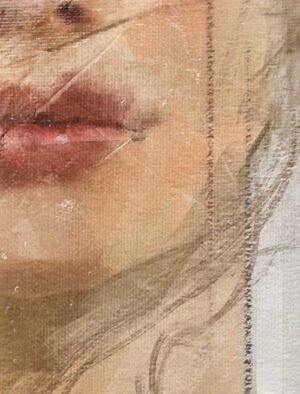 magical mystery modern mixed media portrait close-up of face detail