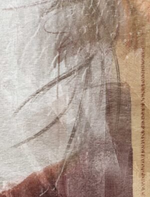 magical mystery modern mixed media portrait close-up of texture and layers