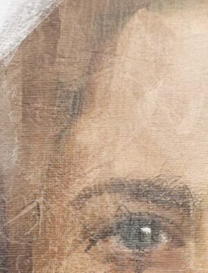 magical mystery modern mixed media portrait close-up of brushstrokes