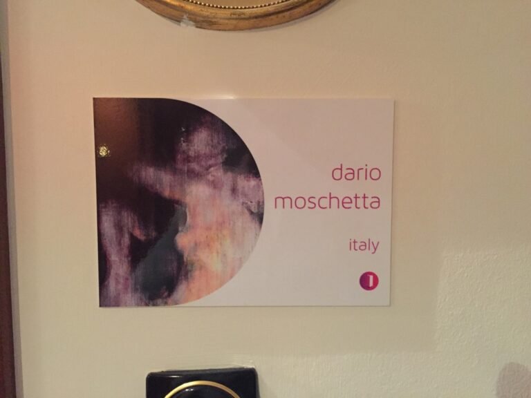 Dario Moschetta, Italy: artist sign on the door, Artrooms London 2018