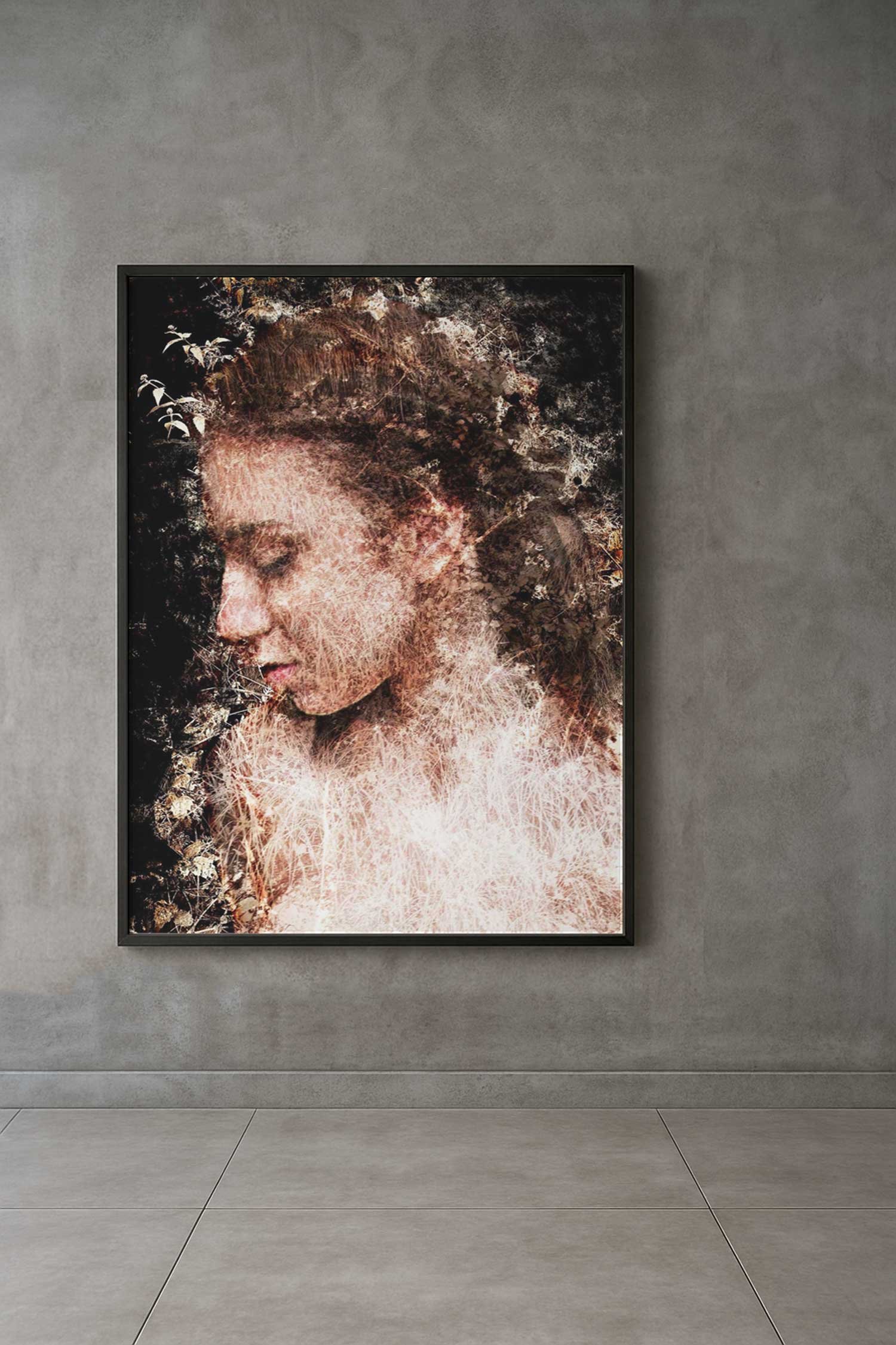 Large-format art print of female figure – giclée print on museum paper by Italian artist Dario Moschetta