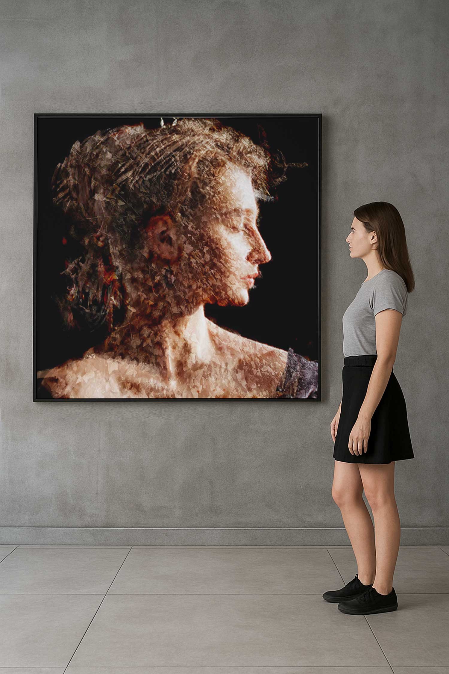 Contemporary female profile – high-resolution giclée art print in large format by Dario Moschetta