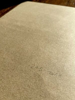 Backside of contemporary female nude drawing signed by Dario Moschetta