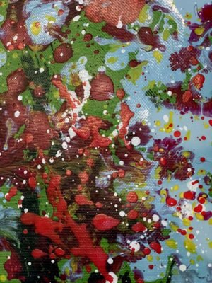 color details from In Bloom contemporary abstract floral painting