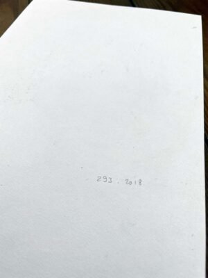Back of the artwork "Memories", signed and dated 2018