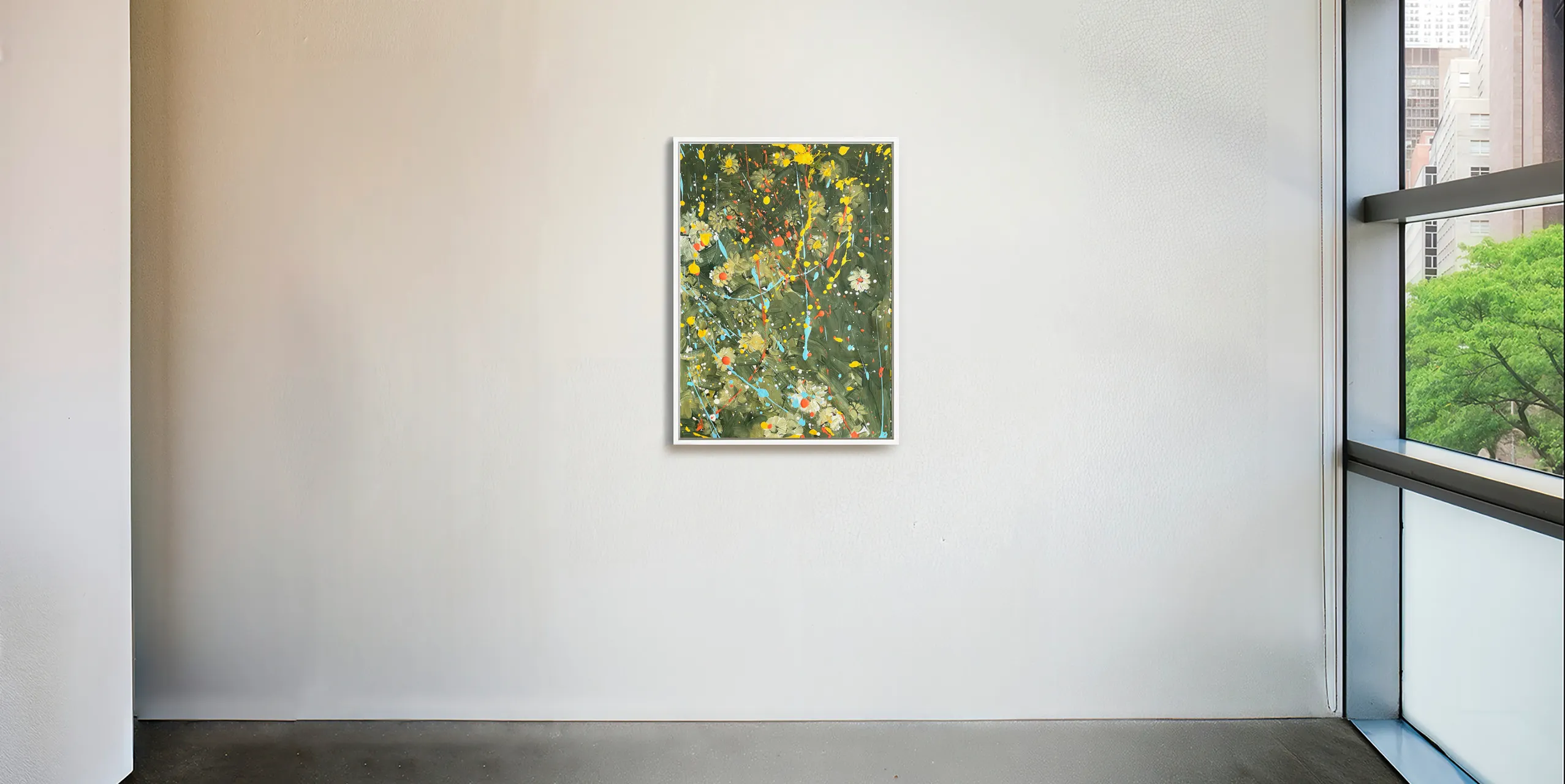 Floral abstract painting Wild Garden by Dario Moschetta – contemporary artwork on canvas