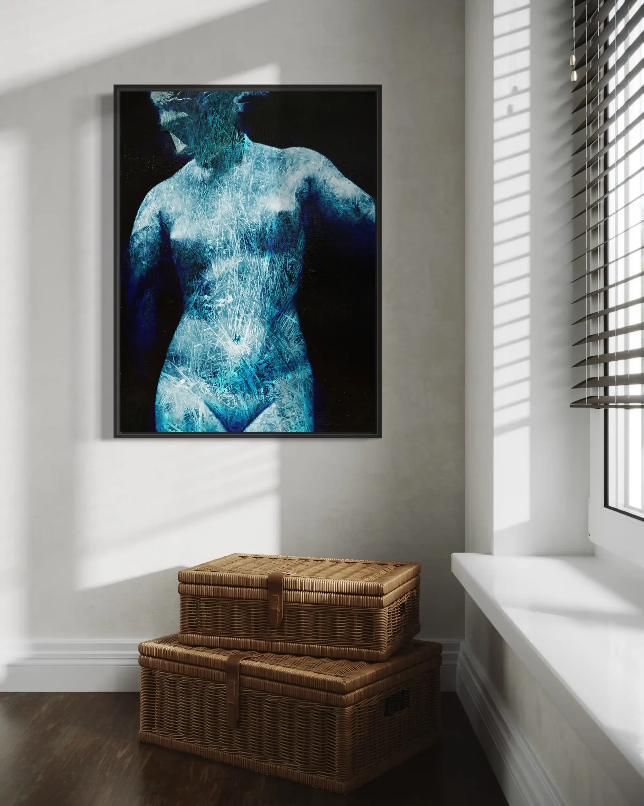 Contemporary art collector guide blue male figure artwork