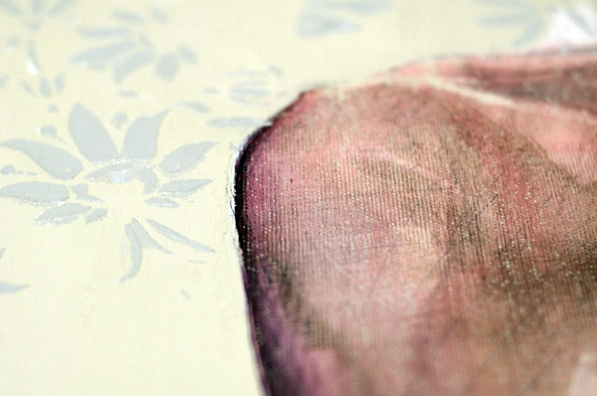 Hands detail of a contemporary figurative painting emphasizing emotional intensity and artistic craftsmanship