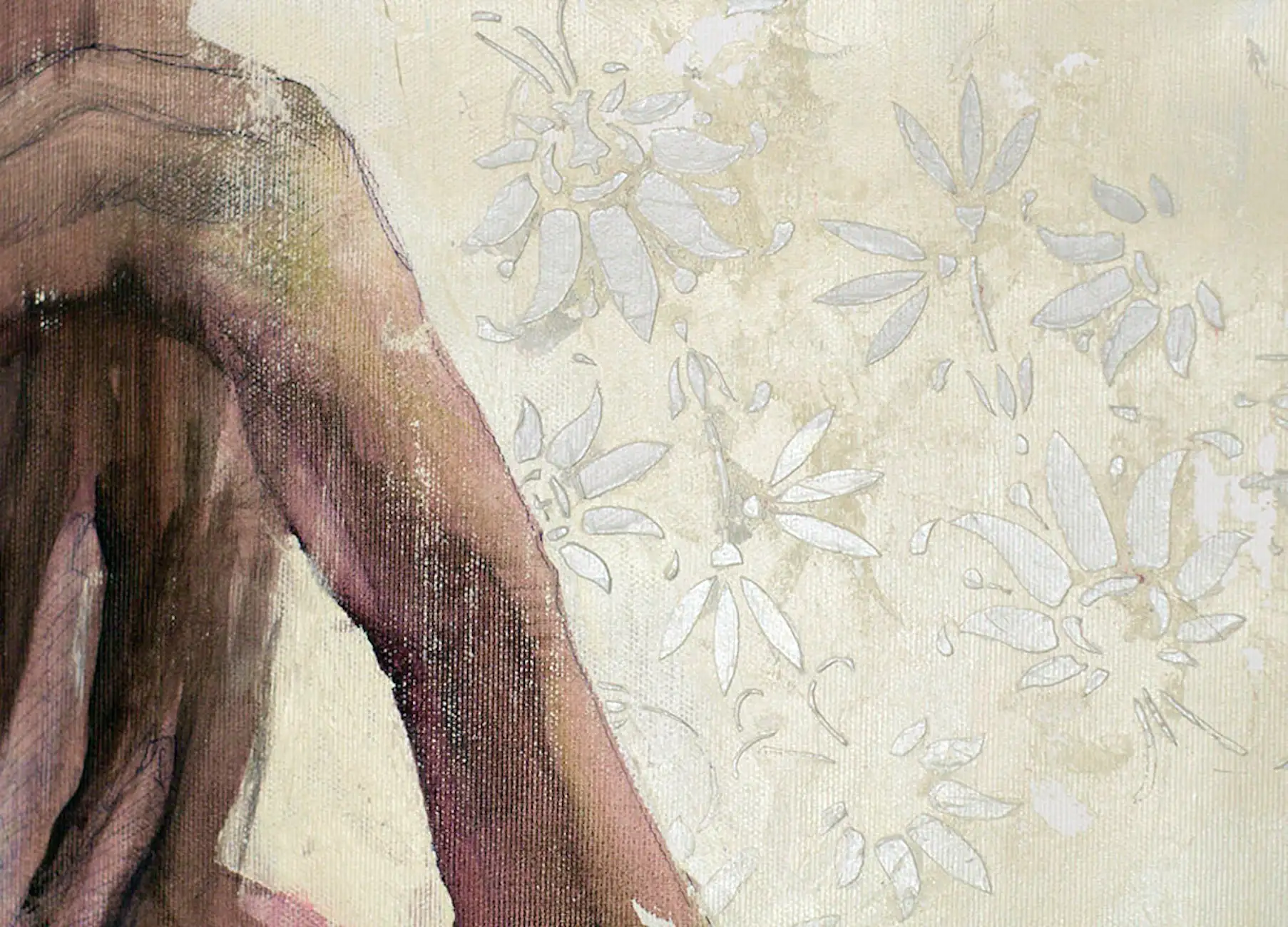 Detail view of expressive figurative contemporary artwork featured in a refined art collector guide