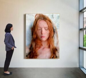 Large format contemporary female portrait print by Dario Moschetta – Portrait 468
