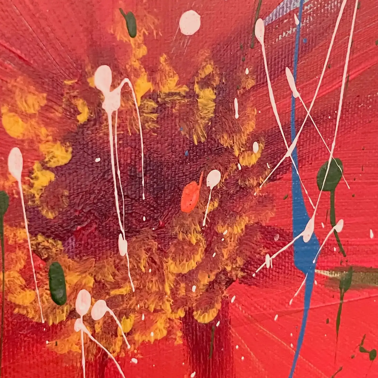 Close-up detail of a contemporary artwork featured in an independent art auction