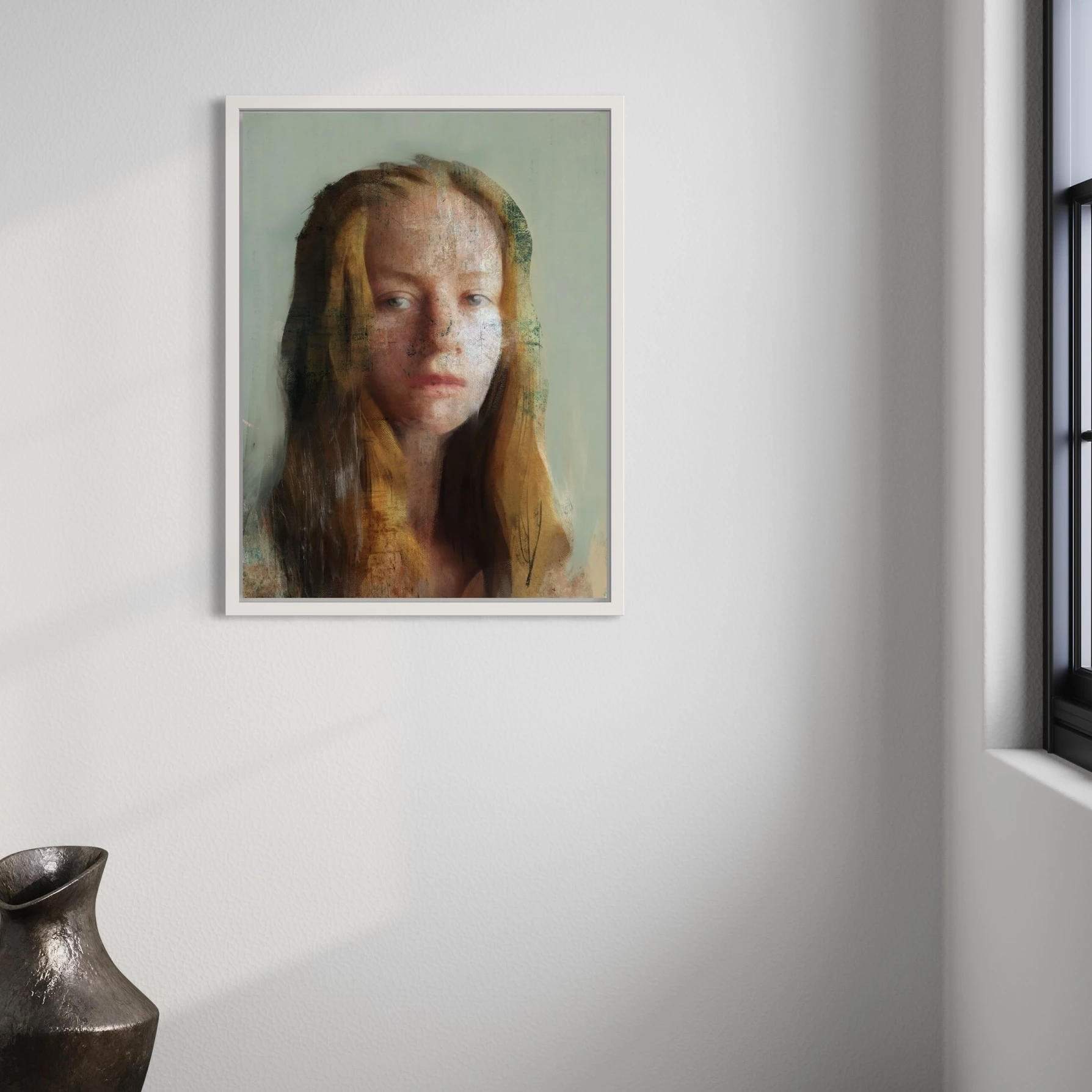 Contemporary artwork displayed in a curated private collection interior