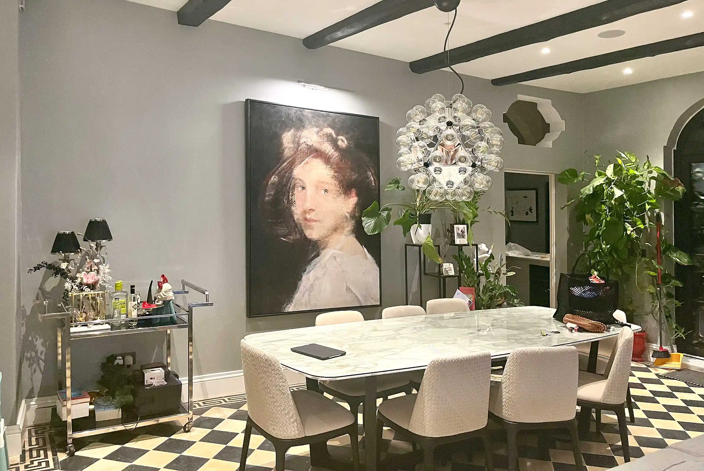 Contemporary art today editorial featuring a portrait artwork by Dario Moschetta in a private collection