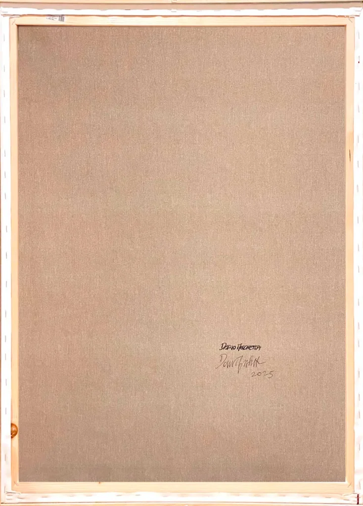 Light Escape – back of the canvas signed by Dario Moschetta, 2025