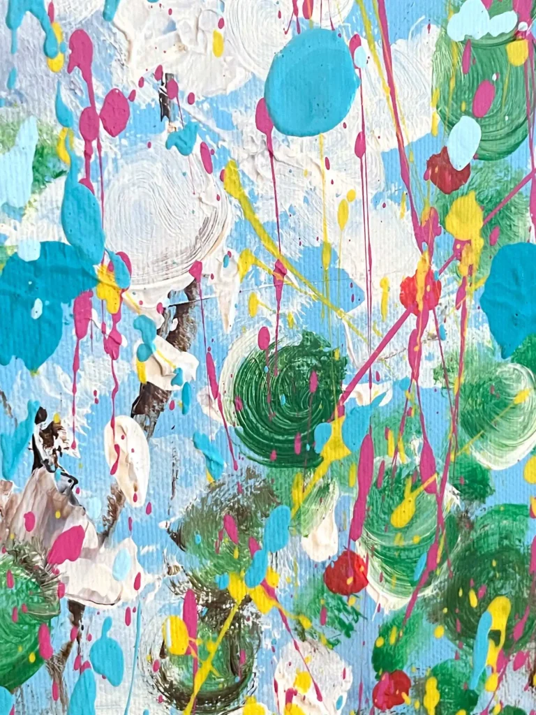 Light Escape macro detail – vibrant paint strokes and color layers by Dario Moschetta