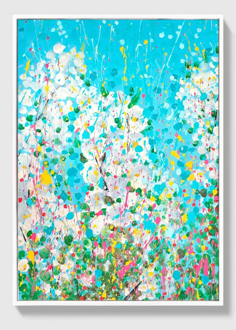 Light Escape – contemporary floral abstract painting by Dario Moschetta, Sunlight Blooms series