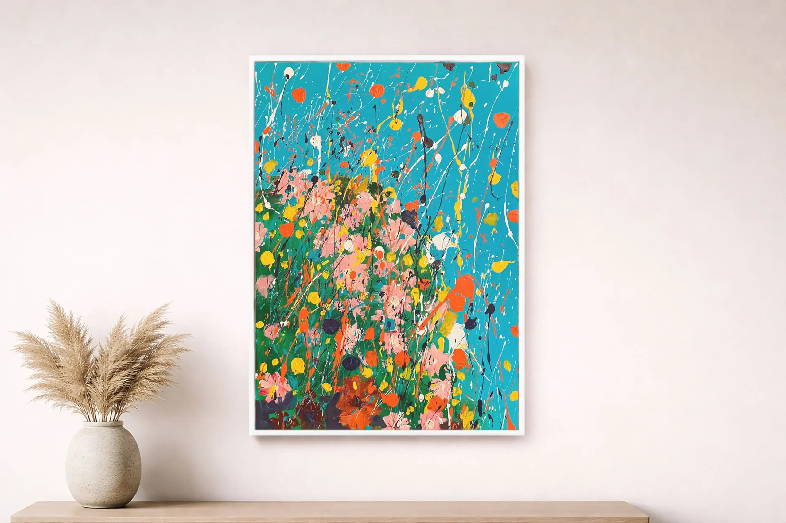 Sunlight Blooms III contemporary abstract art auction by Dario Moschetta – interior view of original artwork