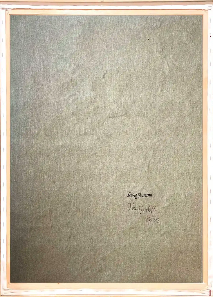 Back of Traces of Light, contemporary abstract painting on canvas