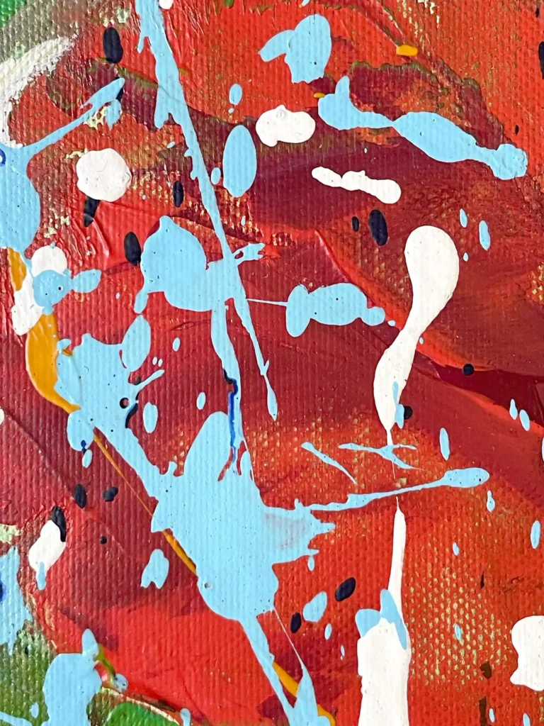 Surface and color detail of Traces of Light contemporary abstract painting