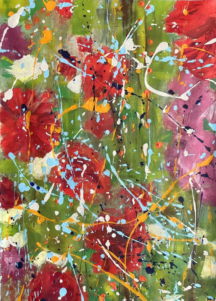 Traces of Light, contemporary abstract painting on canvas by Dario Moschetta