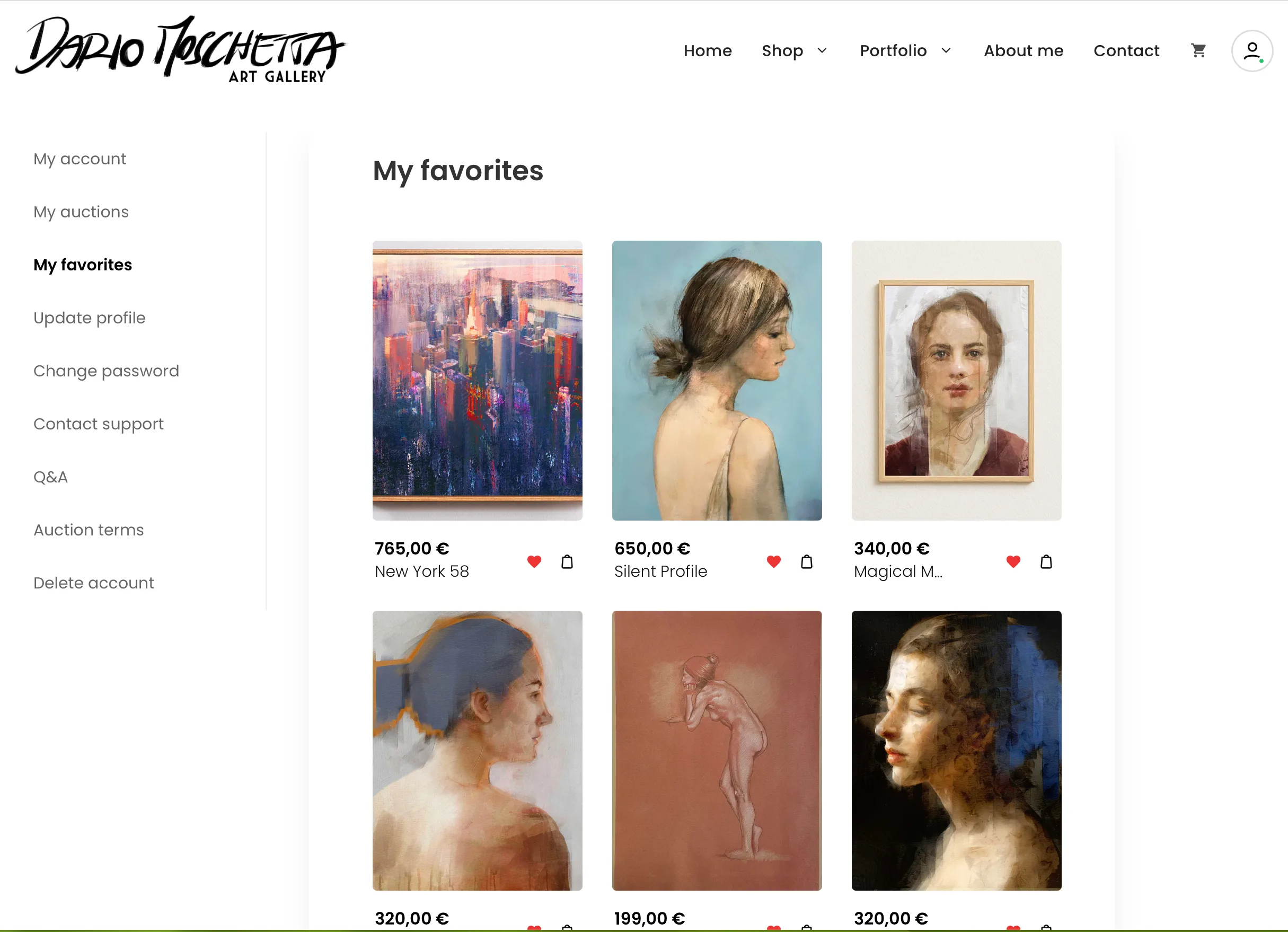 Visionary contemporary artist favorites collector dashboard