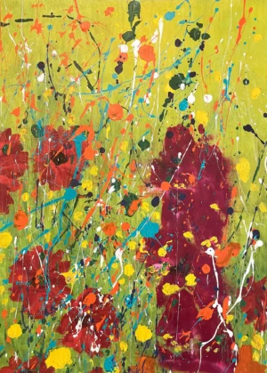 Blooming Glow original acrylic painting auction lot from Sunlight Blooms IV by Dario Moschetta