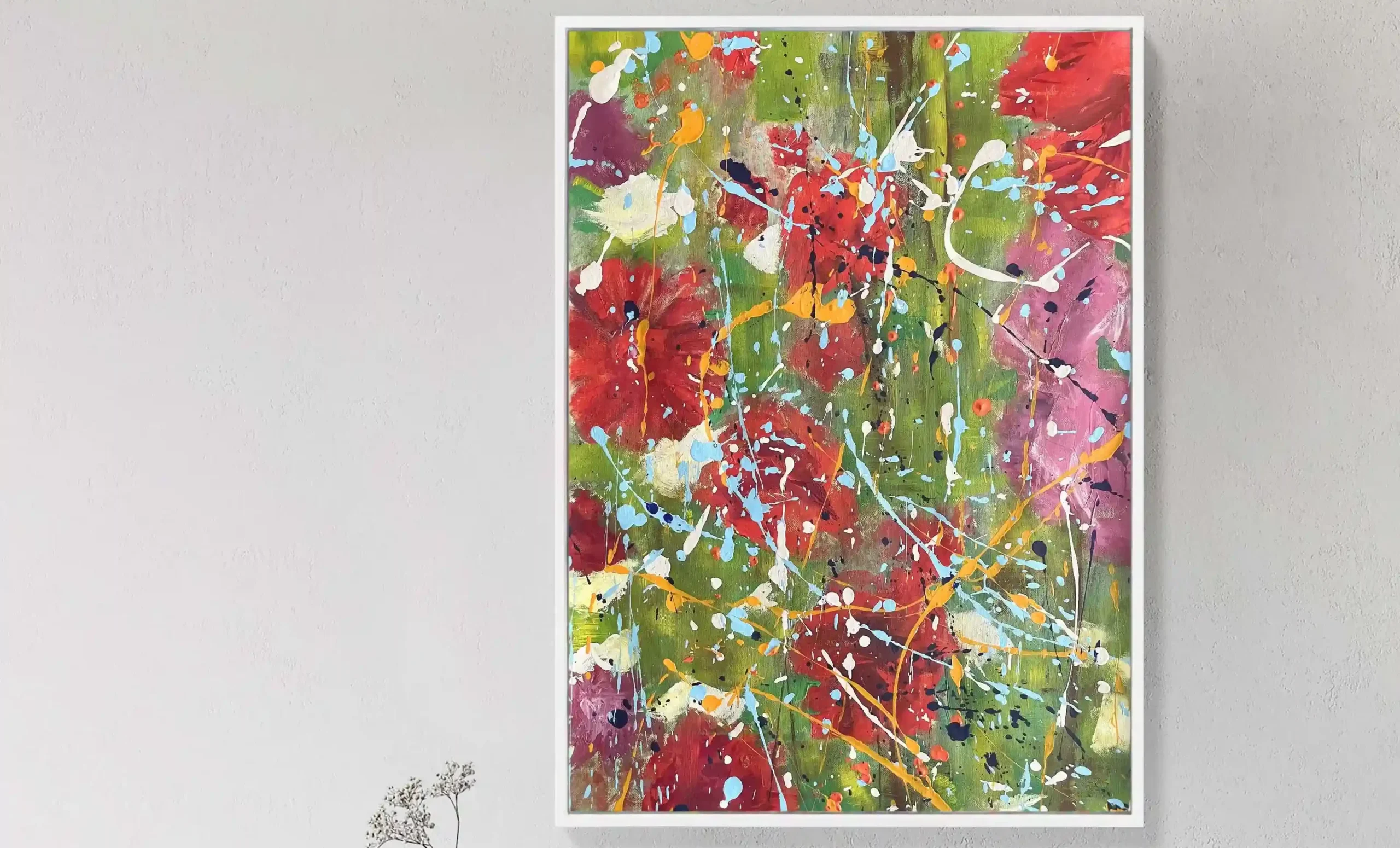 Traces of Light – Contemporary abstract floral painting by Dario Moschetta