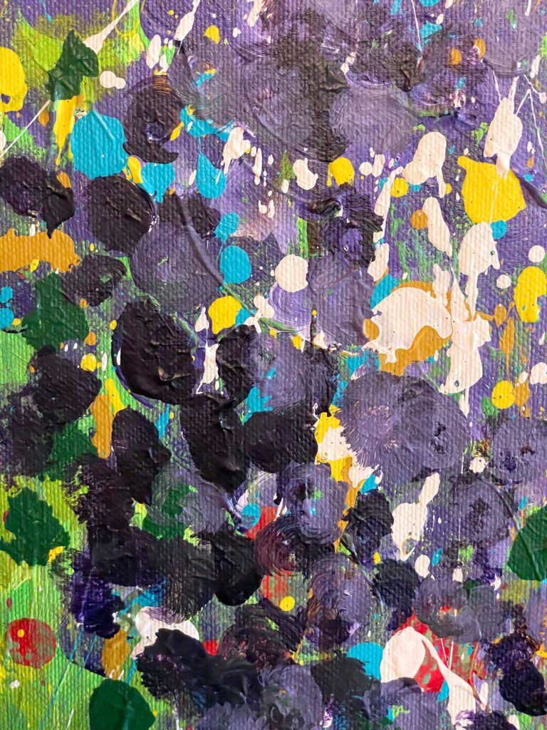 Abstract detail of Natural Collision highlighting texture, chromatic density, and concentrated gesture