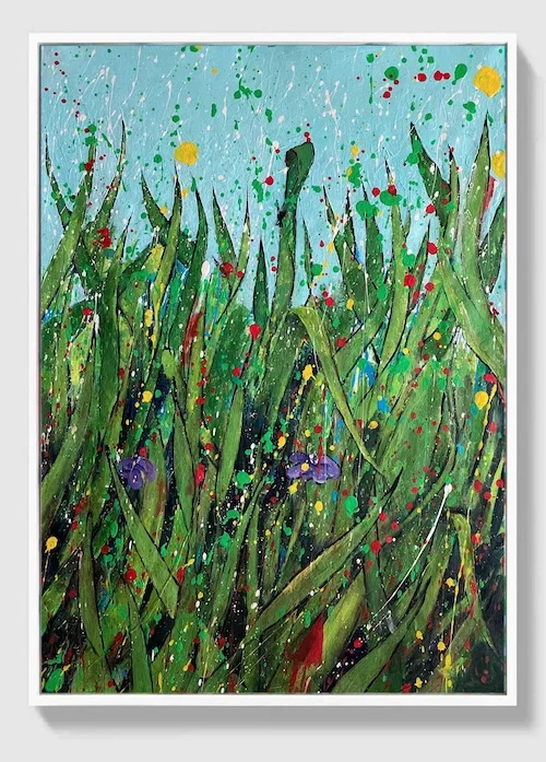 Rising Bloom abstract painting from Sunlight Blooms V sold to private collector in Italy