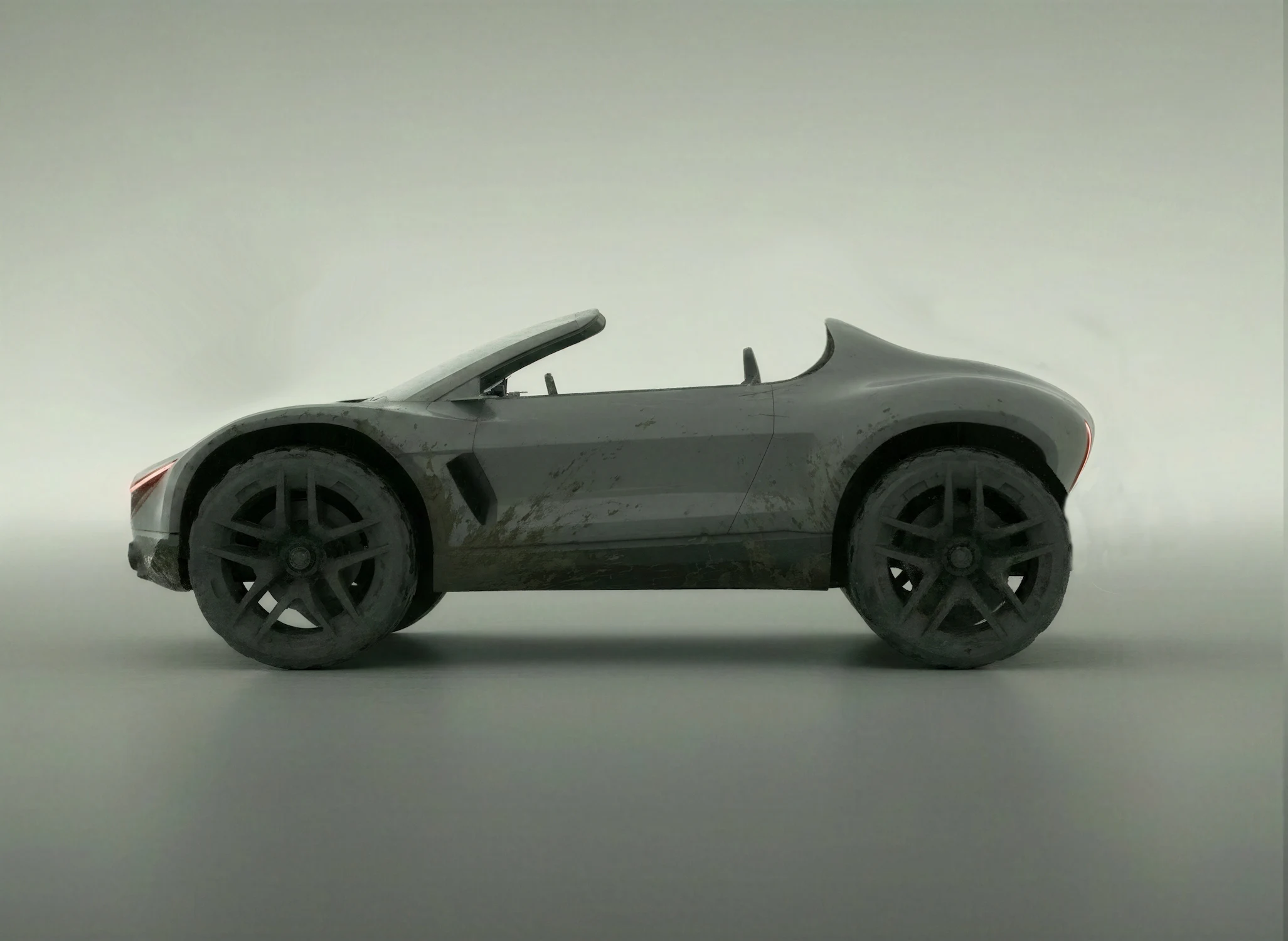 AI automotive design concept color variation exploring surface and material of experimental car