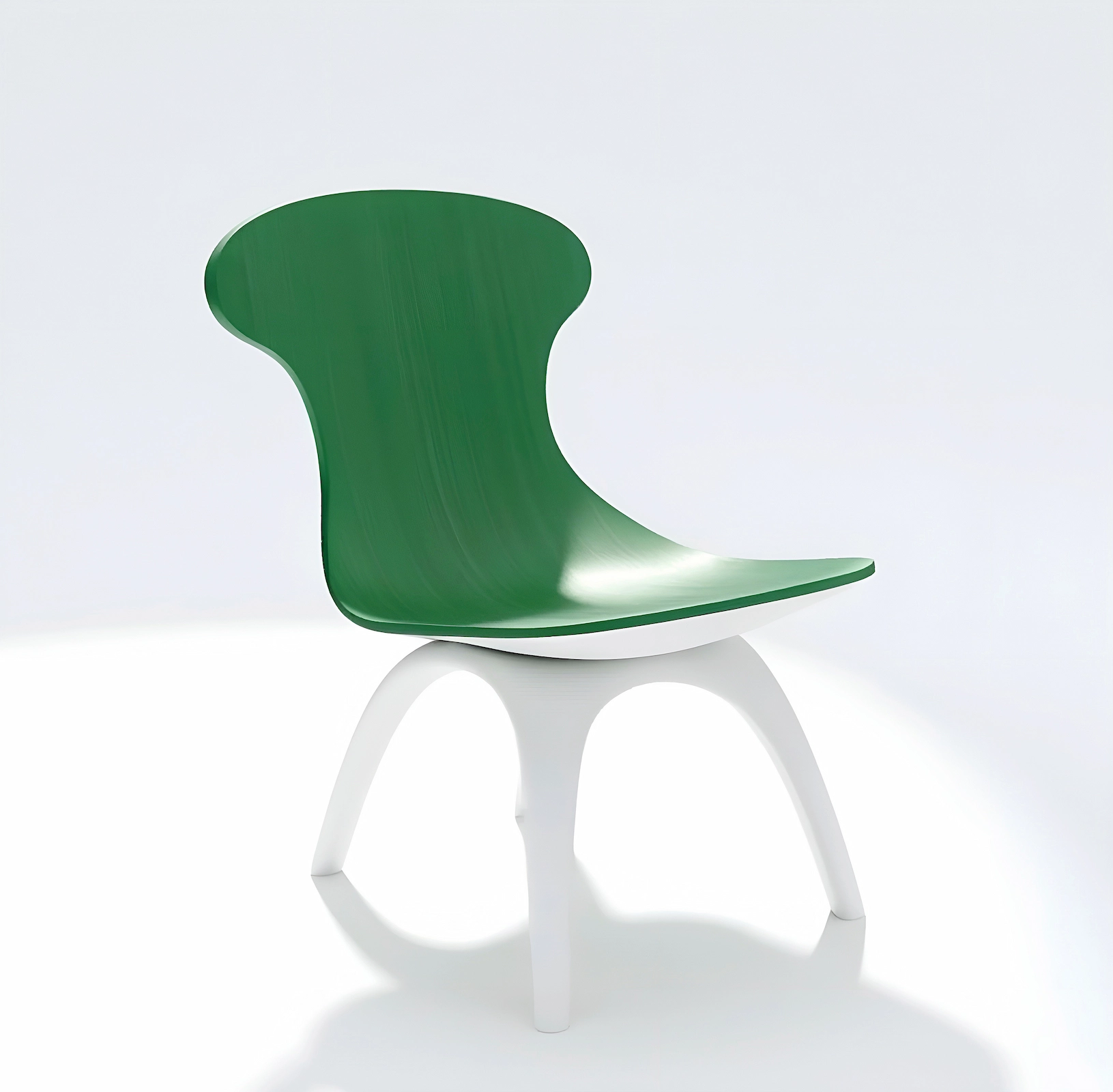 chair design concept sculptural chair with continuous surface and minimal structure side view