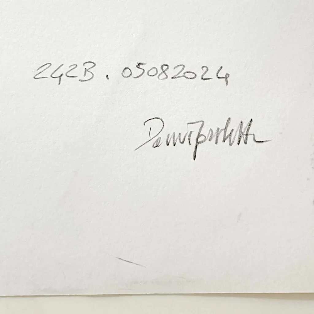 female nude ink artwork signature and date on paper by Dario Moschetta