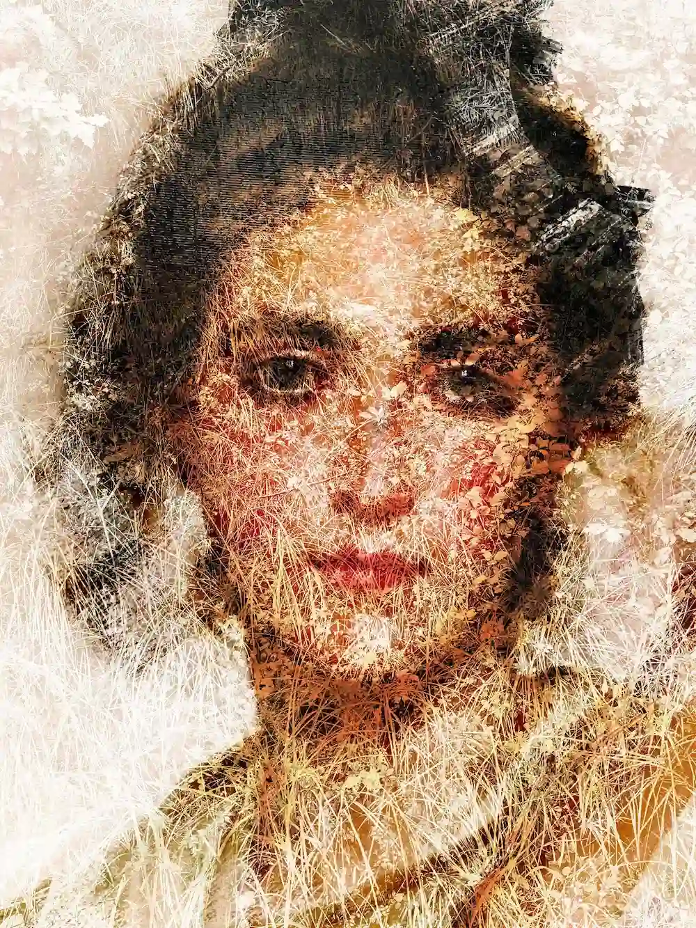 Original female portrait painting for sale – Portrait 480 mixed media artwork on canvas by Dario Moschetta