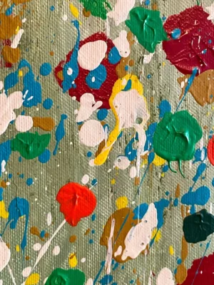 texture detail of red abstract floral painting Blooming Fragments of Color