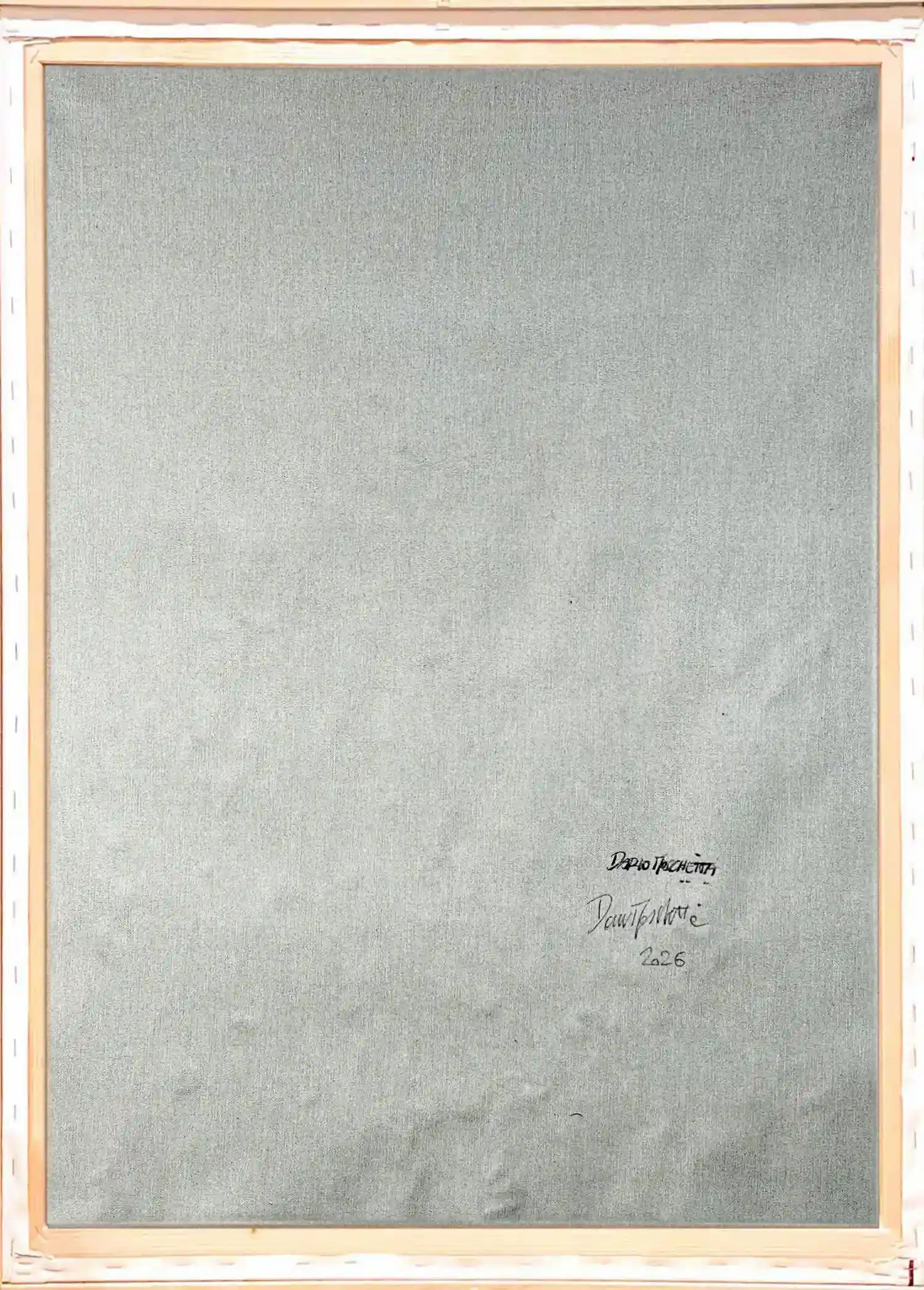 Back of Scarlet Rising – signed original acrylic painting on canvas, 2026